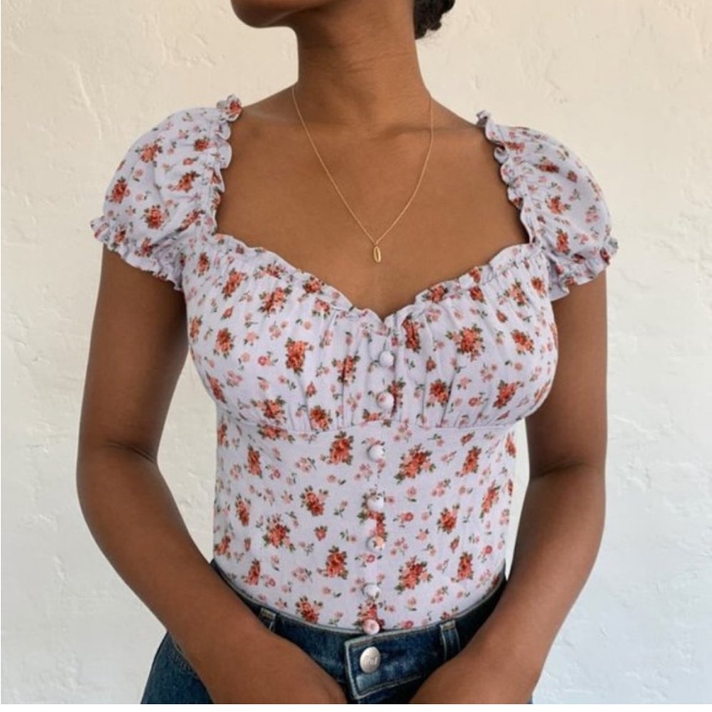 NWOT Reformation Bev Top Petunia